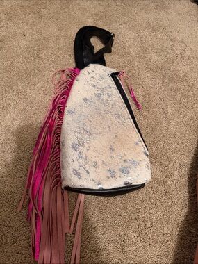 Vjv designs sling bag White acid wash and Pink